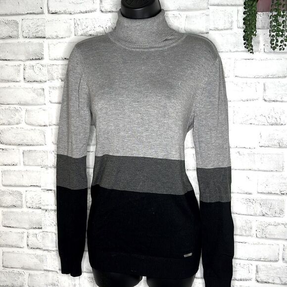Calvin Klein Colorblock Turtleneck Knit Sweater Size XS - Picture 2 of 5